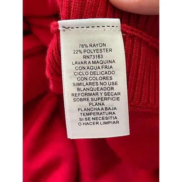 NWT Cable & Gauge Womens Red Sweater Dress 1X Rayon/Polyester - Picture 5 of 8
